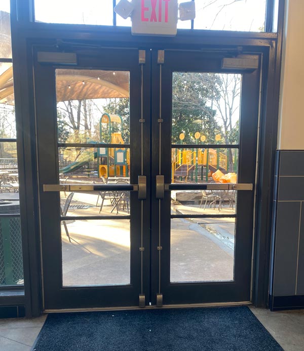 commercial doors with push bars and automatic closers