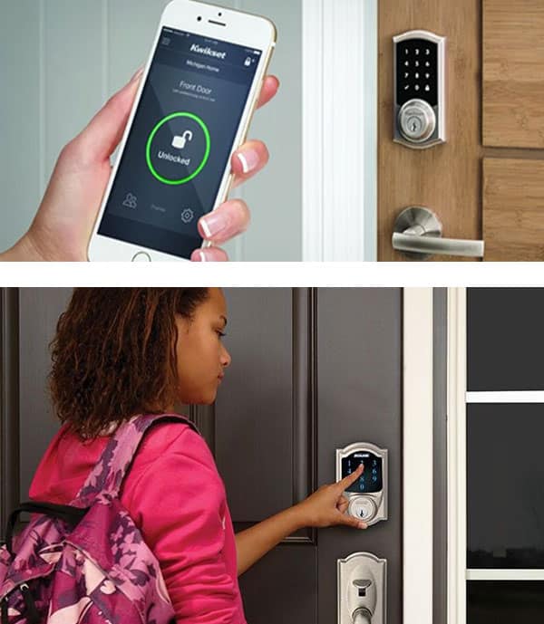Smartlocks by Kwikset (top) and Schlage (bottom)