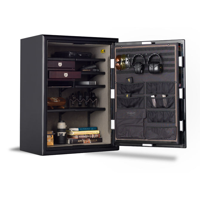 A secure jewelry safe with a solid steel door, keypad, and soft-lined interior designed to protect valuable jewelry and small valuables.