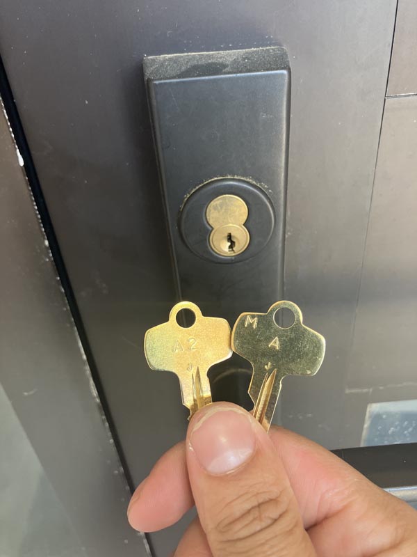 Rekeyed an IC core deadbolt lock and cut 2 new keys.